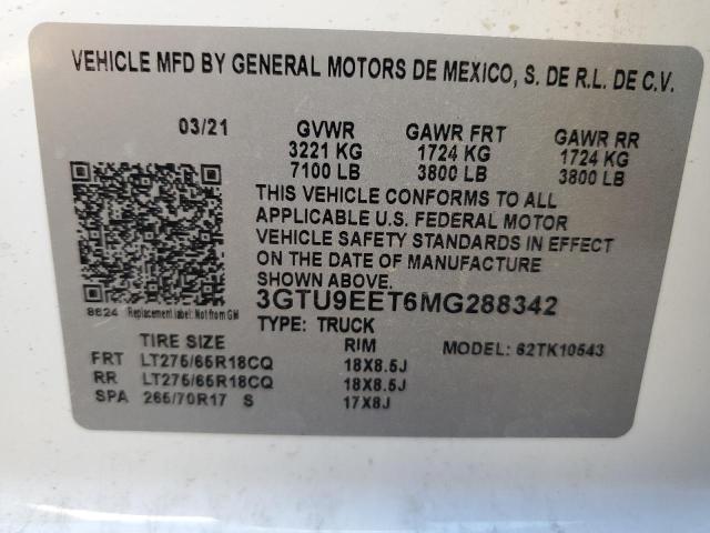 3GTU9EET6MG288342 GMC Sierra K1500 At4