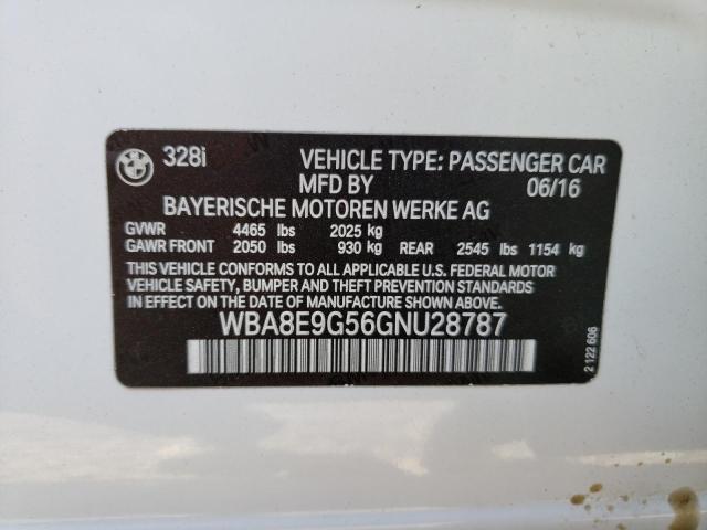 WBA8E9G56GNU28787 BMW 328 I Sulev
