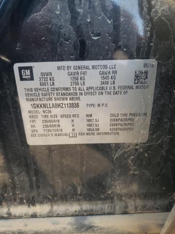 1GKKNLLA8HZ113836 GMC ACADIA SLE