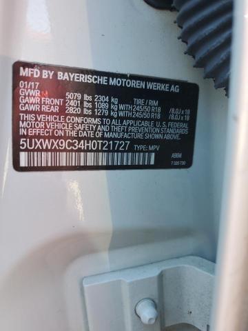 5UXWX9C34H0T21727 BMW X3 Xdrive28i