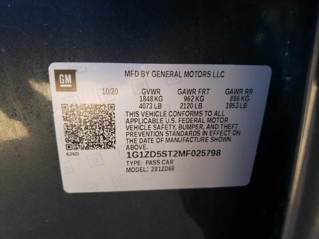 1G1ZD5ST2MF025798 Chevrolet MALIBU LT