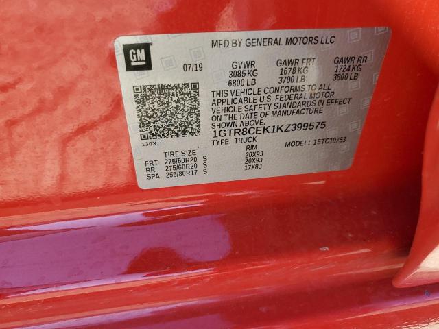 1GTR8CEK1KZ399575 GMC Sierra C1500 Elevation