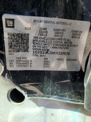 1GYS3JKJXKR210075 Cadillac Escalade Esv Premium Luxury