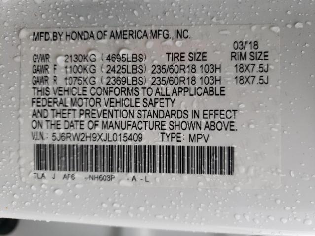 5J6RW2H9XJL015409 Honda Cr-v Touring