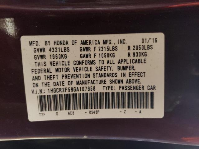1HGCR2F59GA107958 Honda Accord Sport