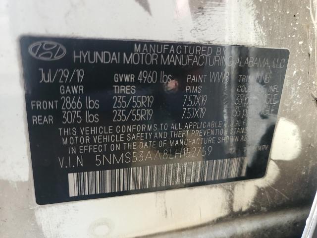 5NMS53AA8LH152759 Hyundai Santa Fe Limited