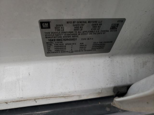 1GKS1BKC7GR439831 GMC YUKON SLT