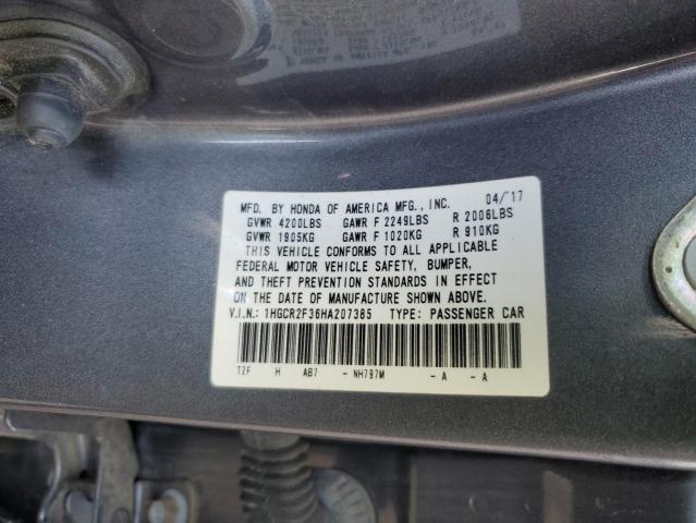 1HGCR2F36HA207385 Honda ACCORD LX