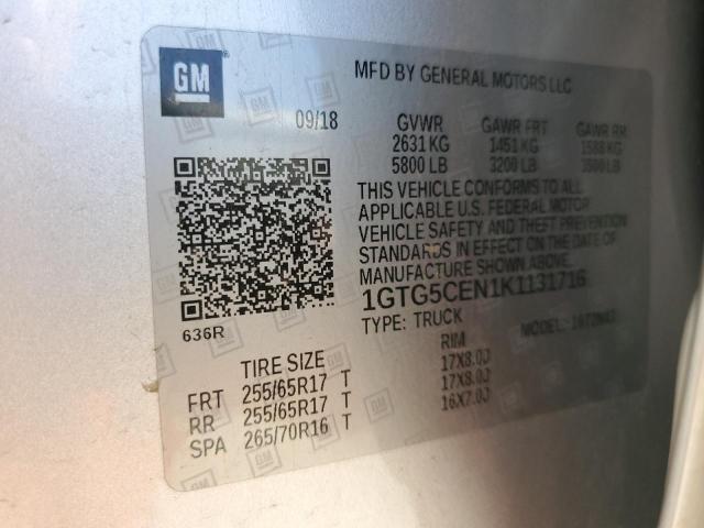 1GTG5CEN1K1131716 GMC CANYON SLE