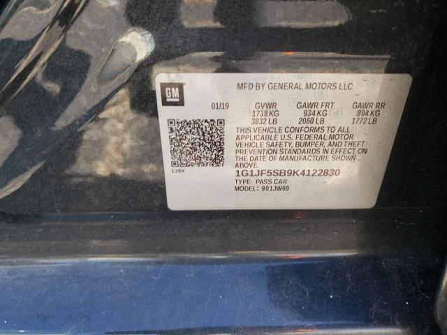 1G1JF5SB9K4122830 Chevrolet Sonic Premier