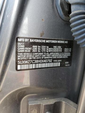5UXWZ7C38H0X40792 BMW X3 Sdrive28i