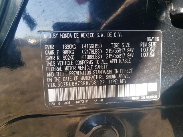 3CZRU6H78GM758122 Honda Hr-v Exl