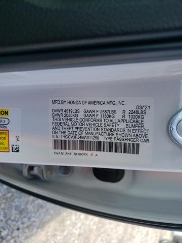 1HGCV3F54MA011250 Honda Accord Hybrid Exl