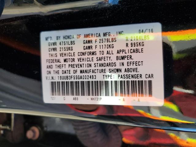 19UUB3F55GA002493 Acura TLX TECH