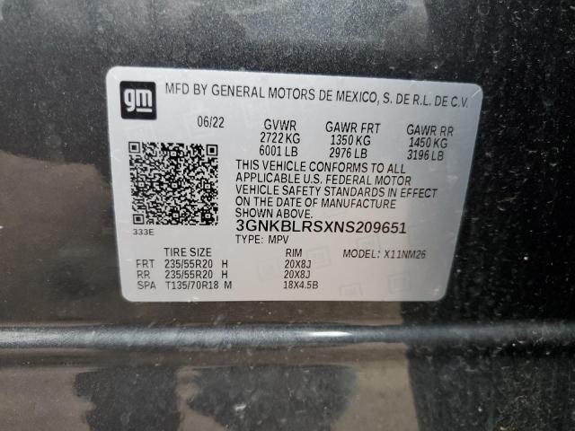 3GNKBLRSXNS209651 Chevrolet Blazer Premier