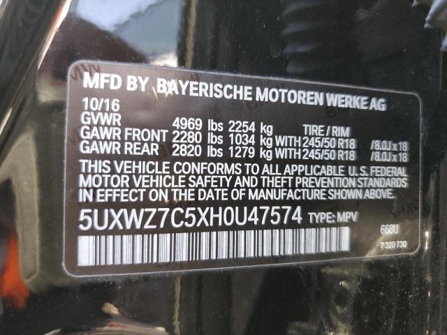 5UXWZ7C5XH0U47574 BMW X3 Sdrive28i