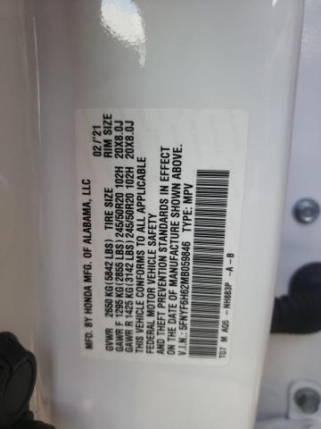 5FNYF6H62MB059846 Honda Pilot Touring