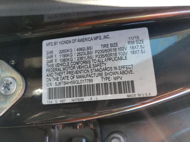 5J8TB4H59GL017789 Acura Rdx Technology