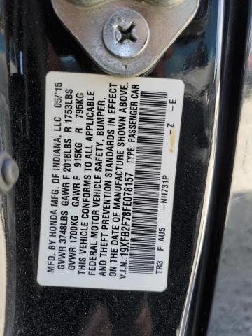 19XFB2F78FE078157 Honda CIVIC SE