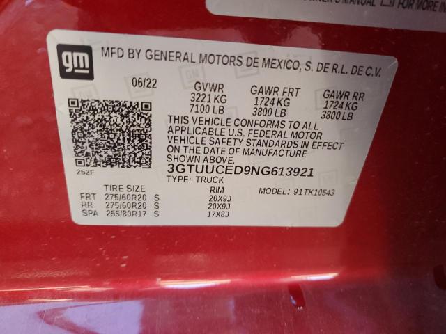 3GTUUCED9NG613921 GMC Sierra K1500 Elevation