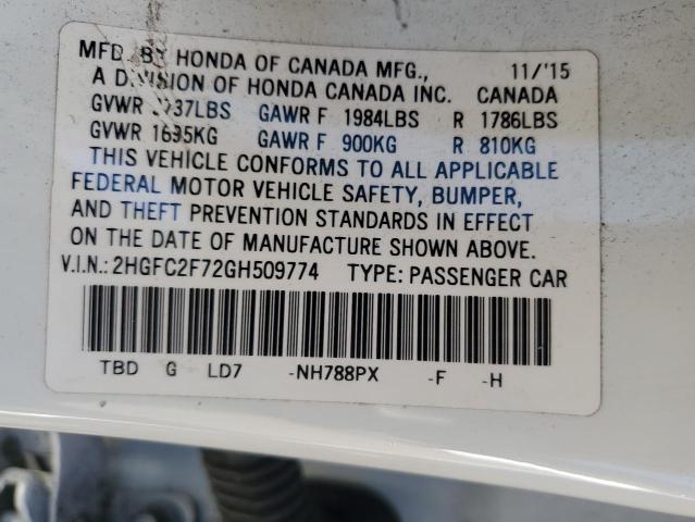 2HGFC2F72GH509774 Honda CIVIC EX
