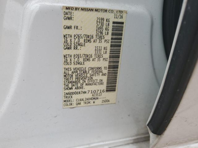1N6DD0ER7HN710716 Nissan FRONTIER S