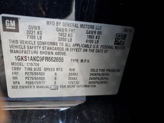 1GKS1AKC9FR662655 GMC YUKON SLE