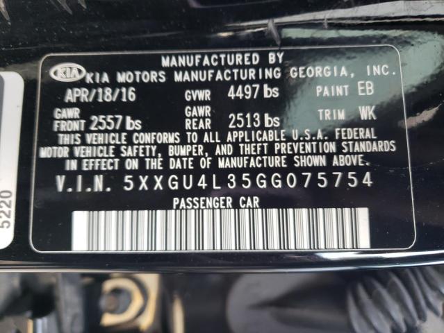 5XXGU4L35GG075754 KIA OPTIMA EX
