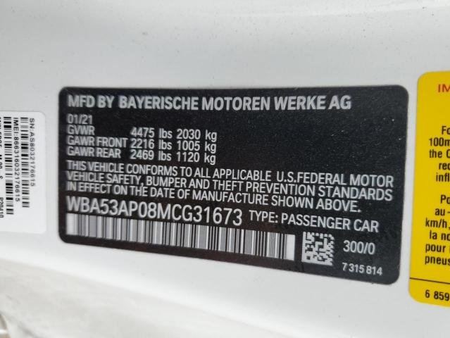 WBA53AP08MCG31673 BMW 430I