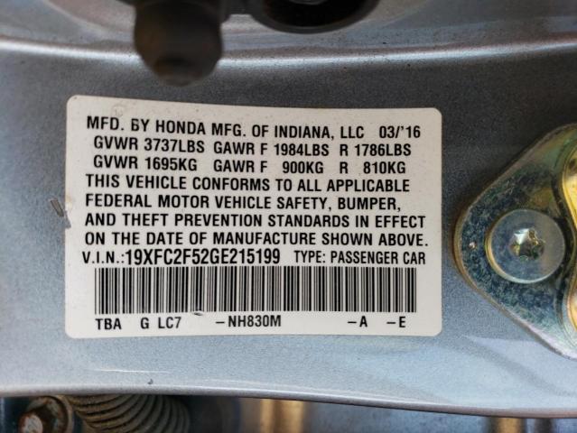 19XFC2F52GE215199 Honda Civic Lx