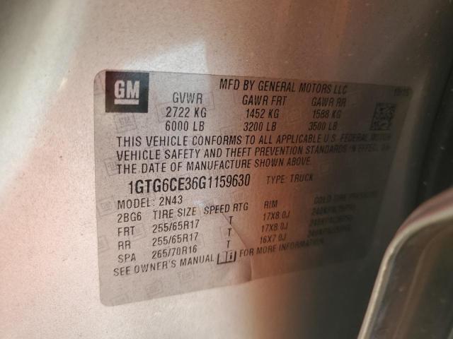 1GTG6CE36G1159630 GMC CANYON SLE