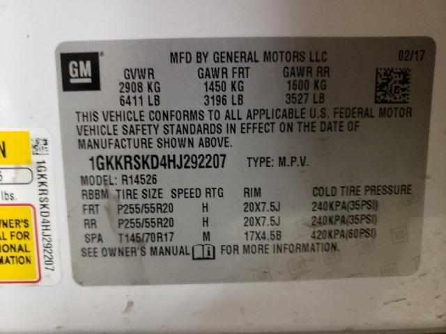 1GKKRSKD4HJ292207 GMC Acadia Limited Slt-2