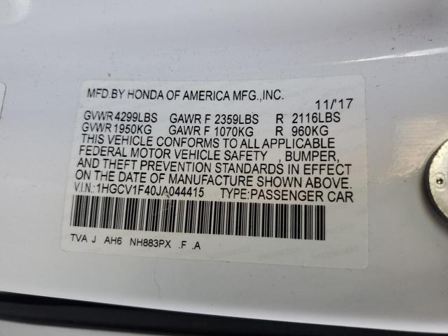 1HGCV1F40JA044415 Honda ACCORD EX
