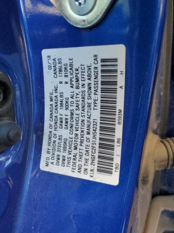2HGFC2F51JH542321 Honda Civic Lx