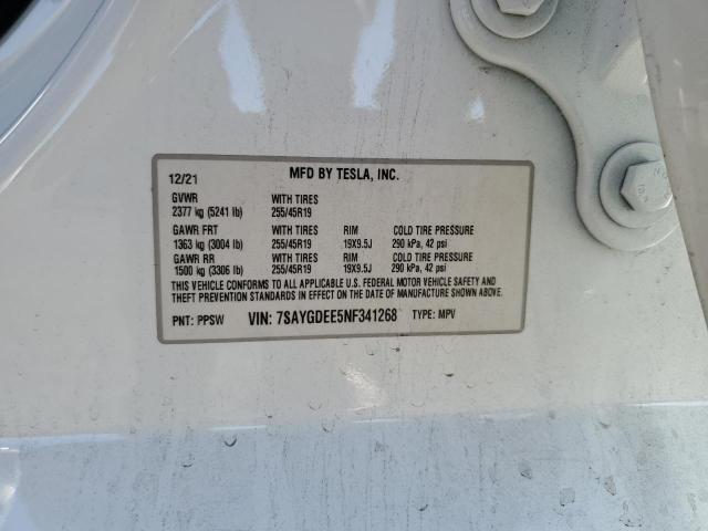 7SAYGDEE5NF341268 Tesla Model Y