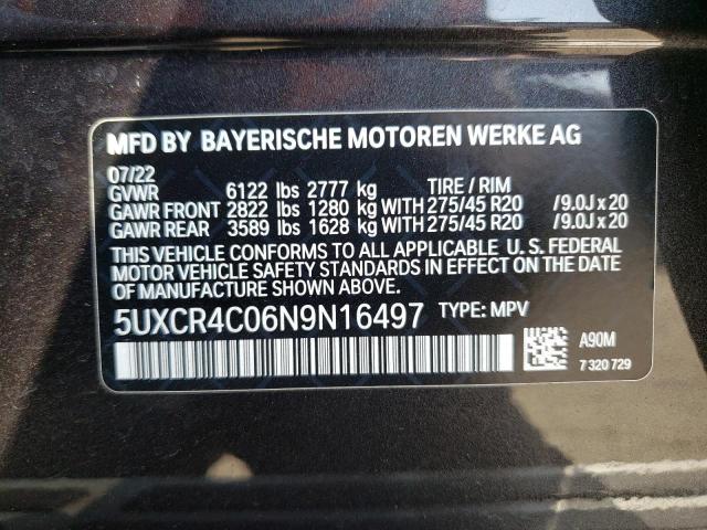 5UXCR4C06N9N16497 BMW X5 Sdrive 40i