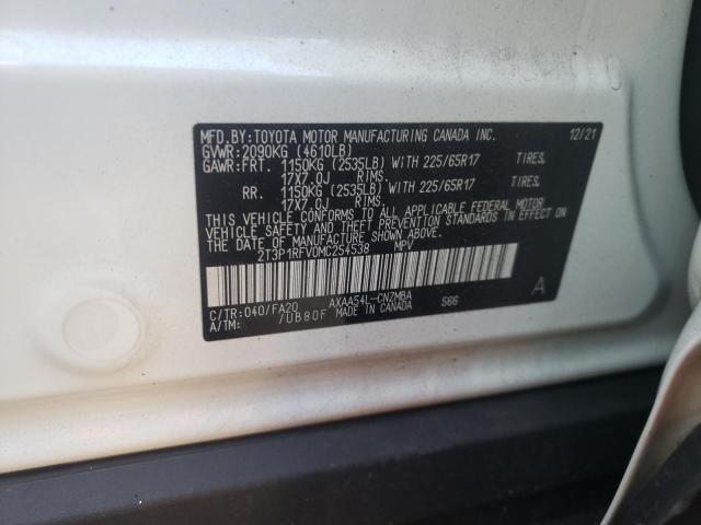 2T3P1RFV0MC254538 Toyota Rav4 Xle