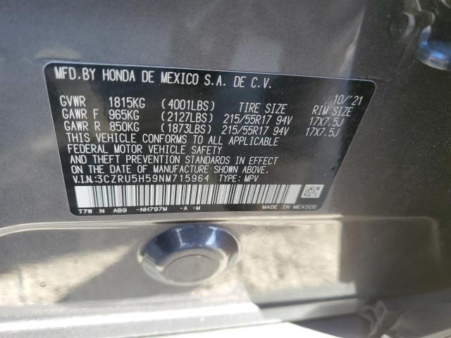 3CZRU5H59NM715964 Honda r18z9