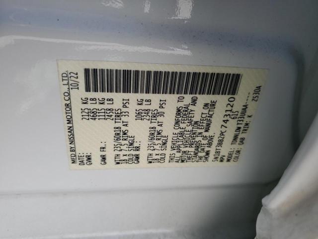 5N1BT3BB2PC743120 Nissan ROGUE SV