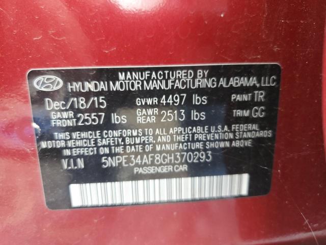 5NPE34AF8GH370293 Hyundai SONATA SPO