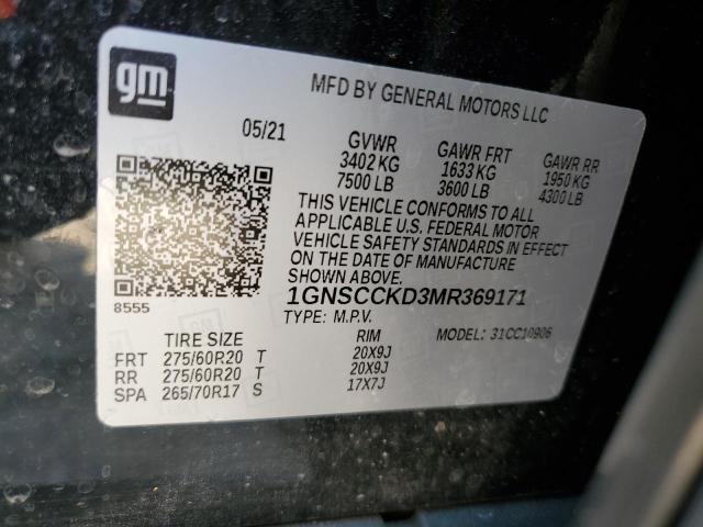 1GNSCCKD3MR369171 Chevrolet SUBURBAN C