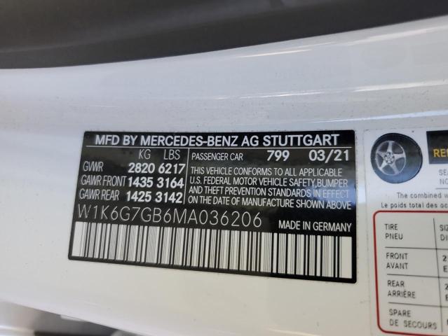 W1K6G7GB6MA036206 Mercedes-Benz S 580 4mat