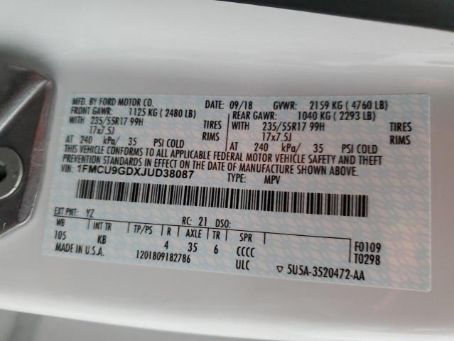 1FMCU9GDXJUD38087 Ford ESCAPE SE