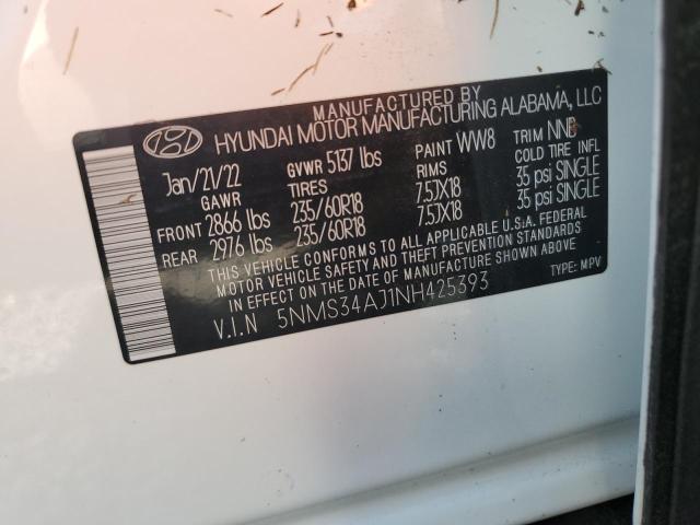 5NMS34AJ1NH425393 Hyundai SANTA FE S