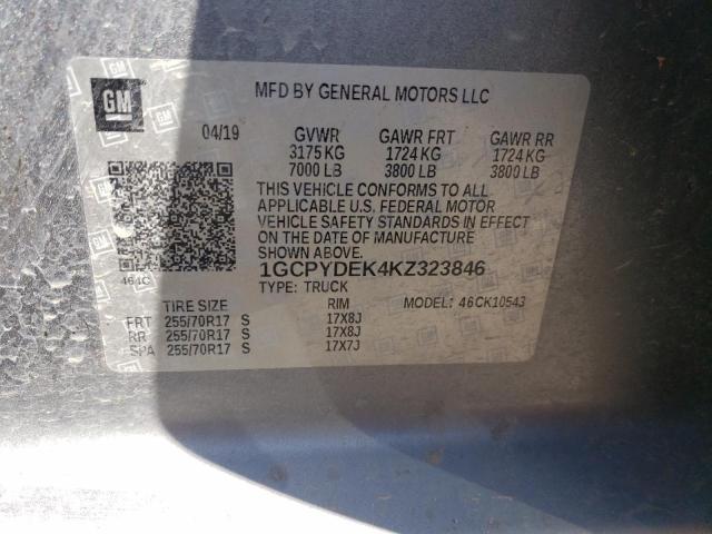 1GCPYDEK4KZ323846 Chevrolet Silverado