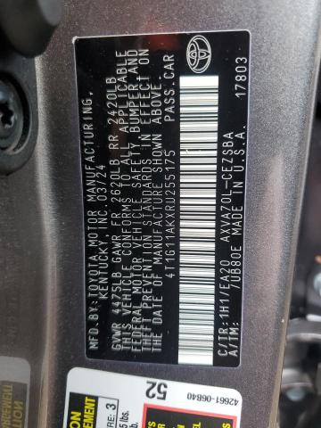 4T1G11AKXRU255175 Toyota Camry Se N
