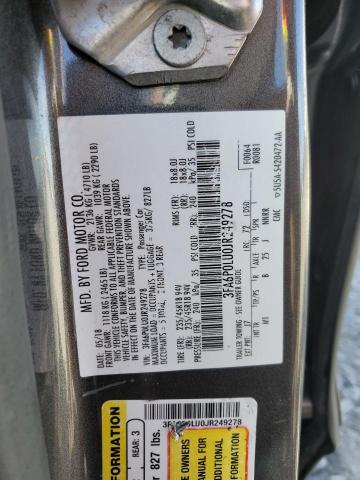 3FA6P0LU0JR249278 Ford FUSION SE