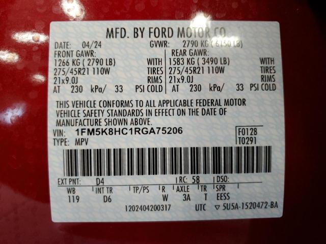 1FM5K8HC1RGA75206 Ford EXPLORER P