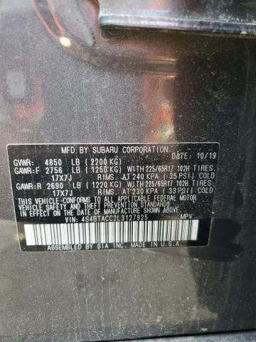 4S4BTACC2L3127925 Subaru Outback Pr