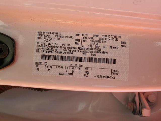 1FTFW1CD1MFD11386 Ford F150 SUPER